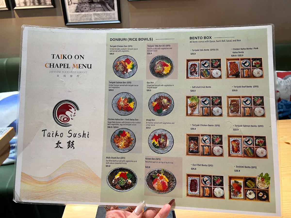 Menu, Taiko on Chapel