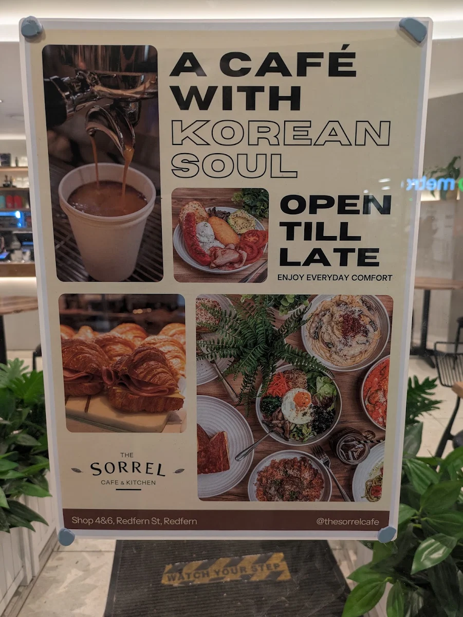 Menu, The Sorrel Cafe & Kitchen