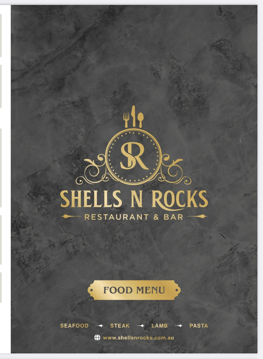 Menu, Shells N Rocks Restaurant and Bar