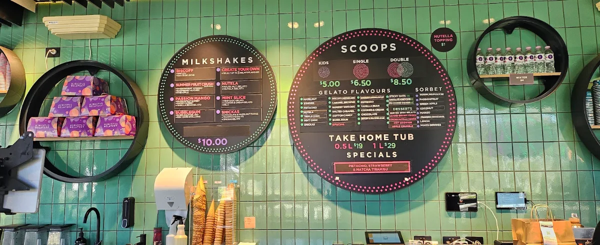 Menu, Augustus Gelatery - Sandringham