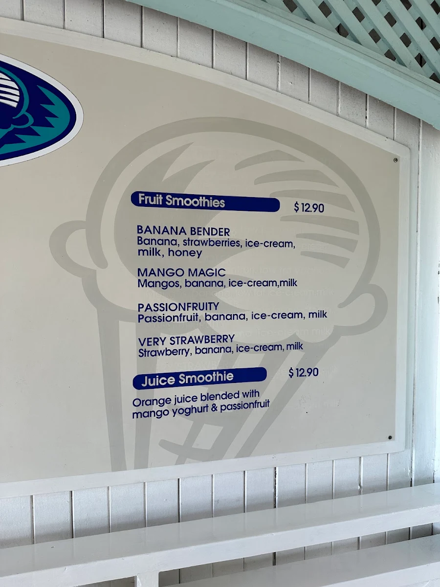 Menu, Ice Cream Parlour