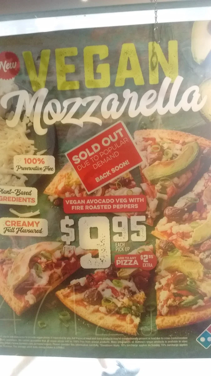 Menu, Domino's Pizza Heidelberg