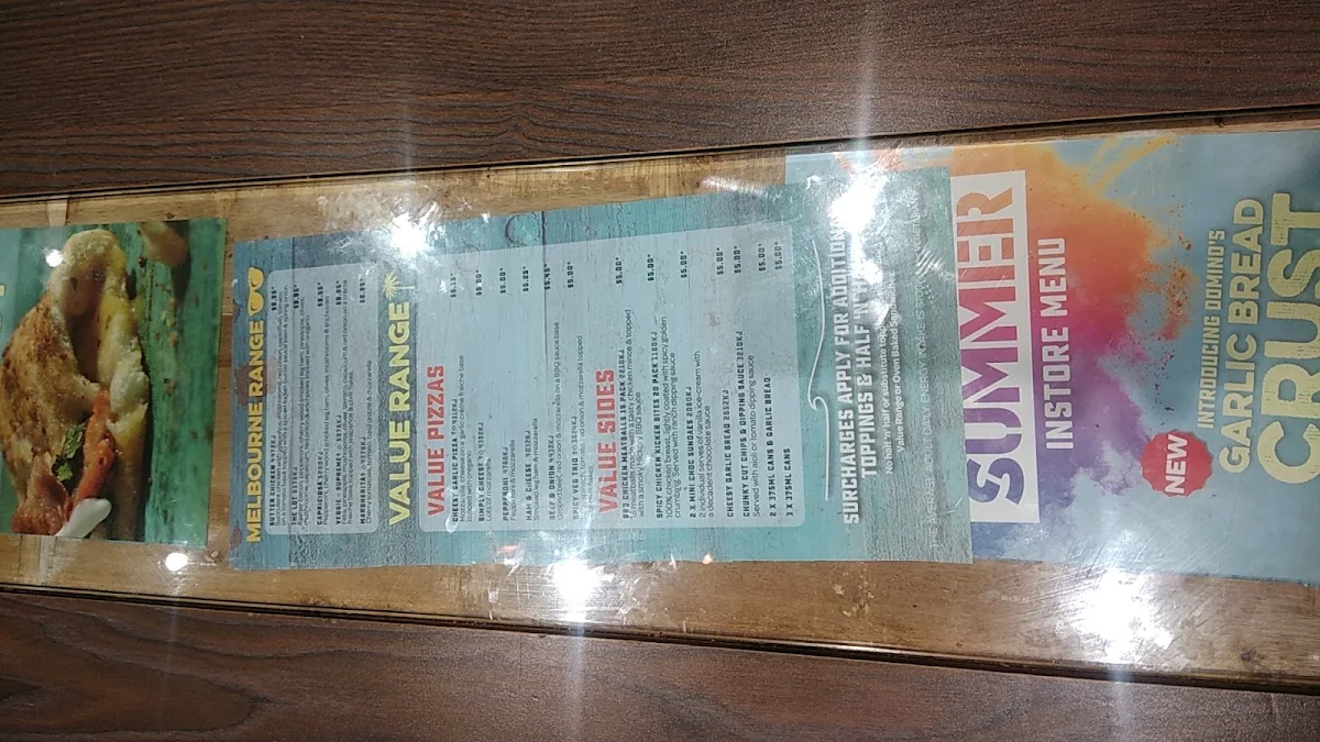 Menu, Domino's Pizza Heidelberg