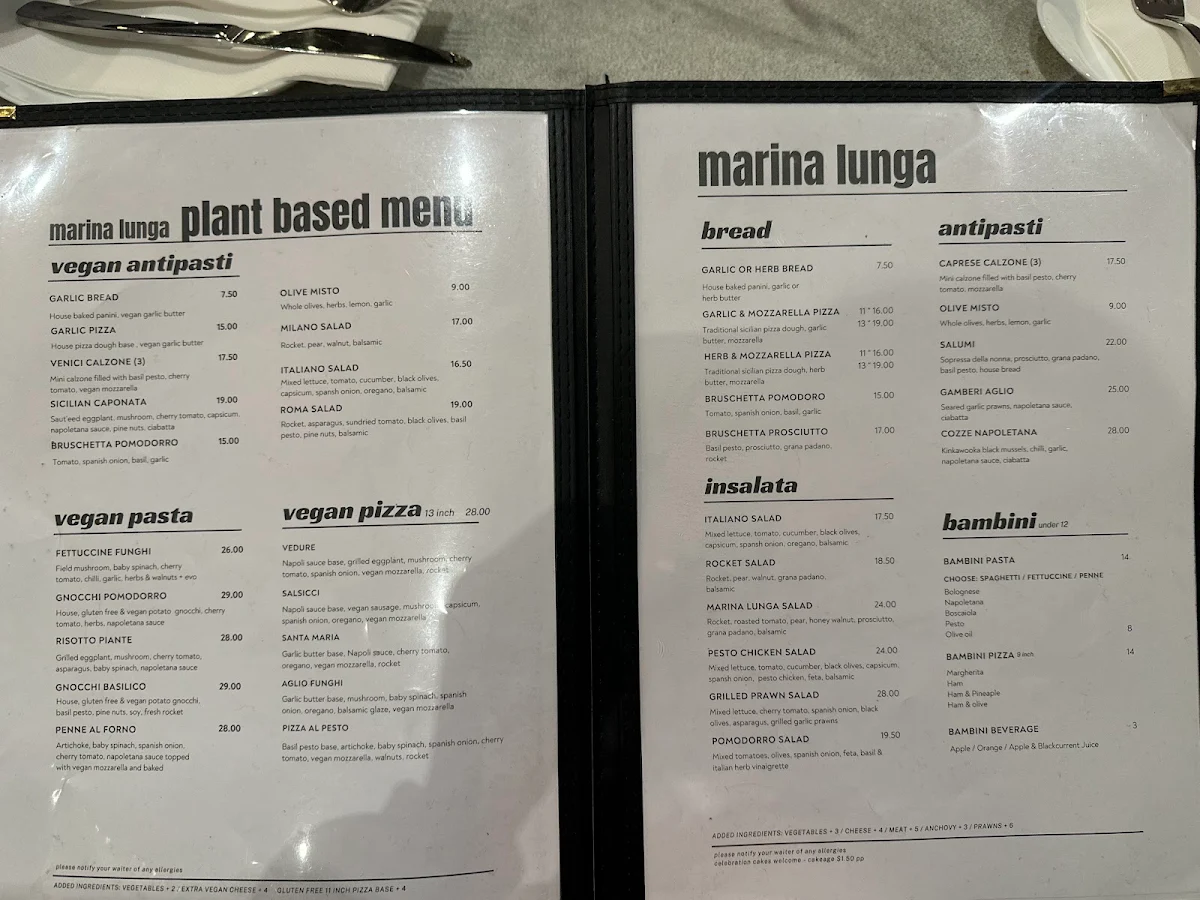 Menu, Marina Lunga