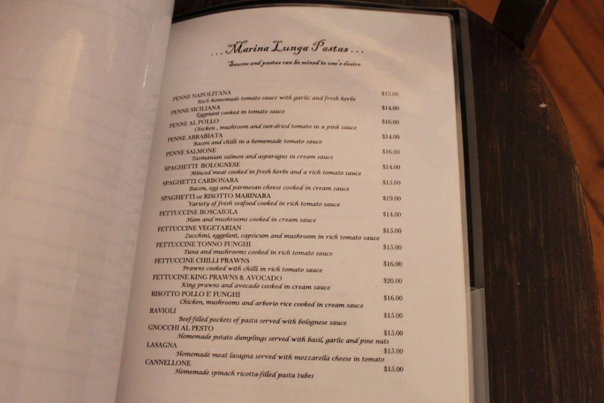 Menu, Marina Lunga
