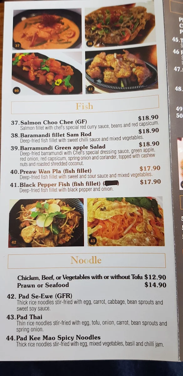 Menu, Thai@Officer