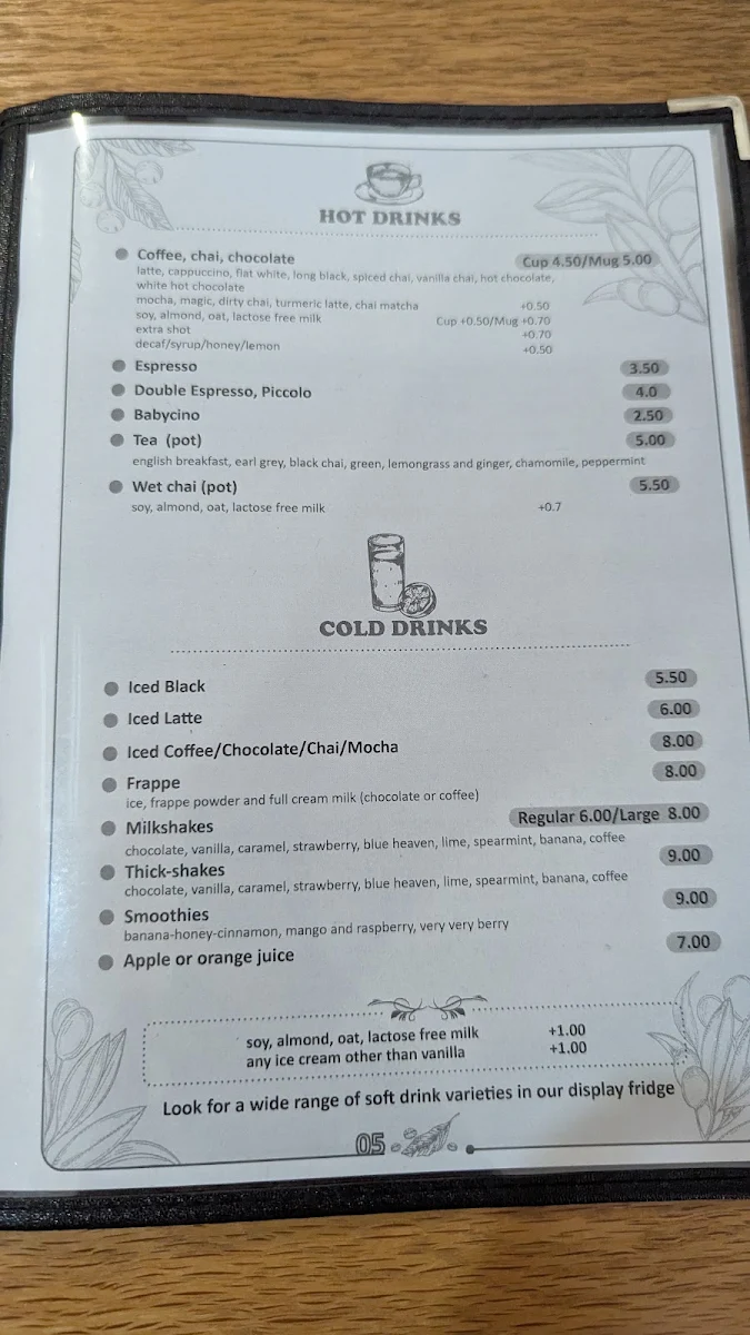 Menu, The Laughing Fox Cafe