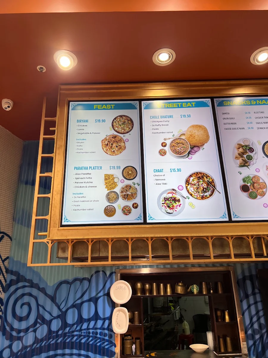 Menu, Maharaja's Indian Cuisine