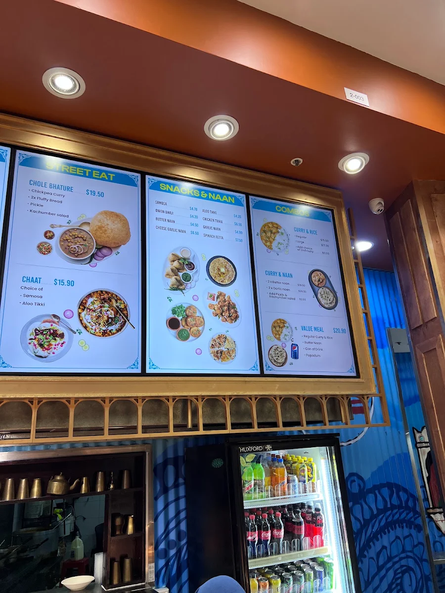 Menu, Maharaja's Indian Cuisine