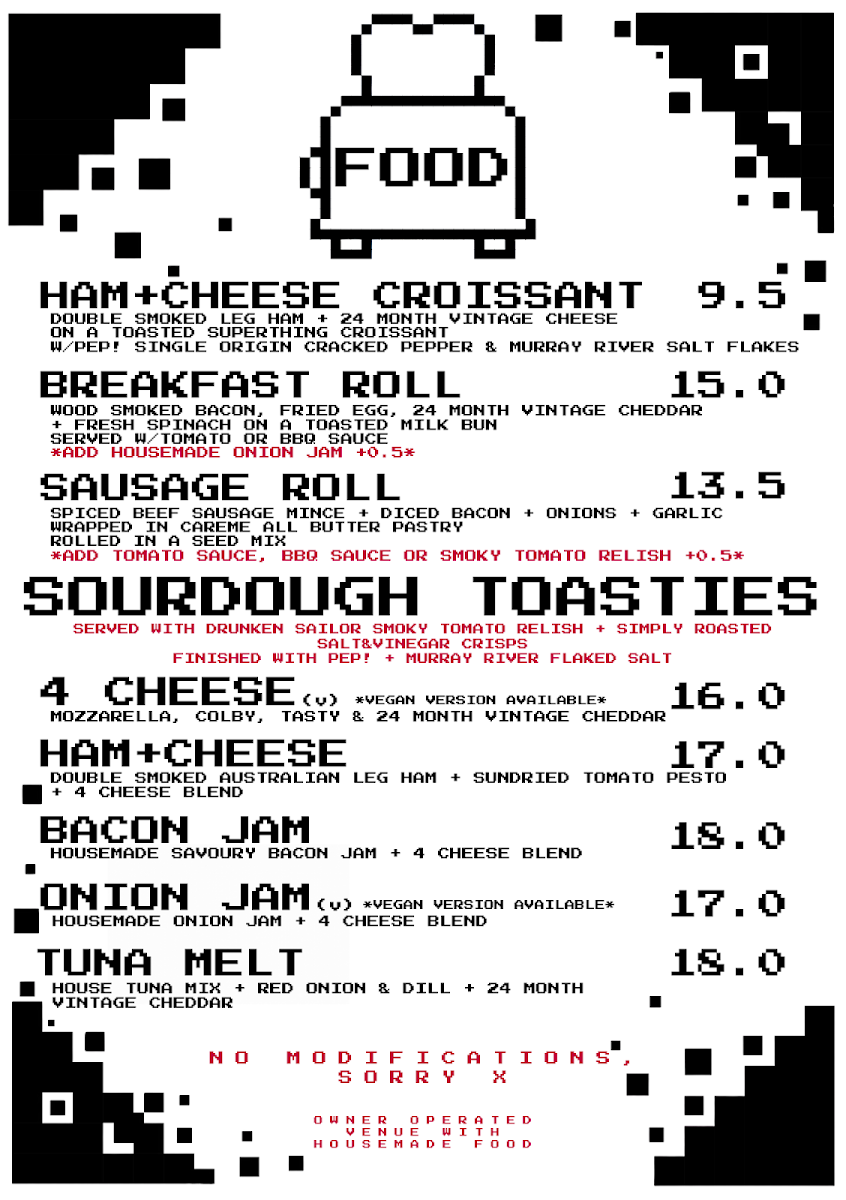 Menu, Respawn Espresso