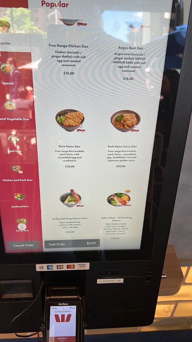 Menu, Dopa Donburi - Sydney Place
