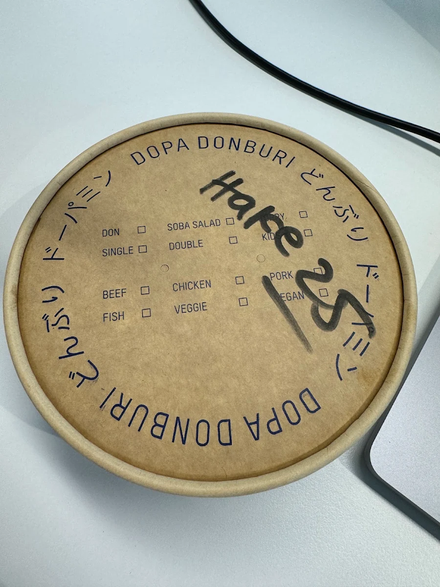 Menu, Dopa Donburi - Sydney Place