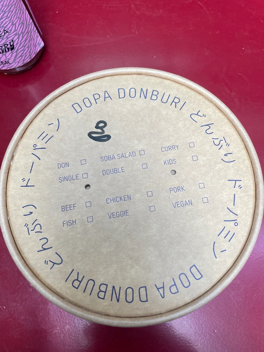 Menu, Dopa Donburi - Sydney Place