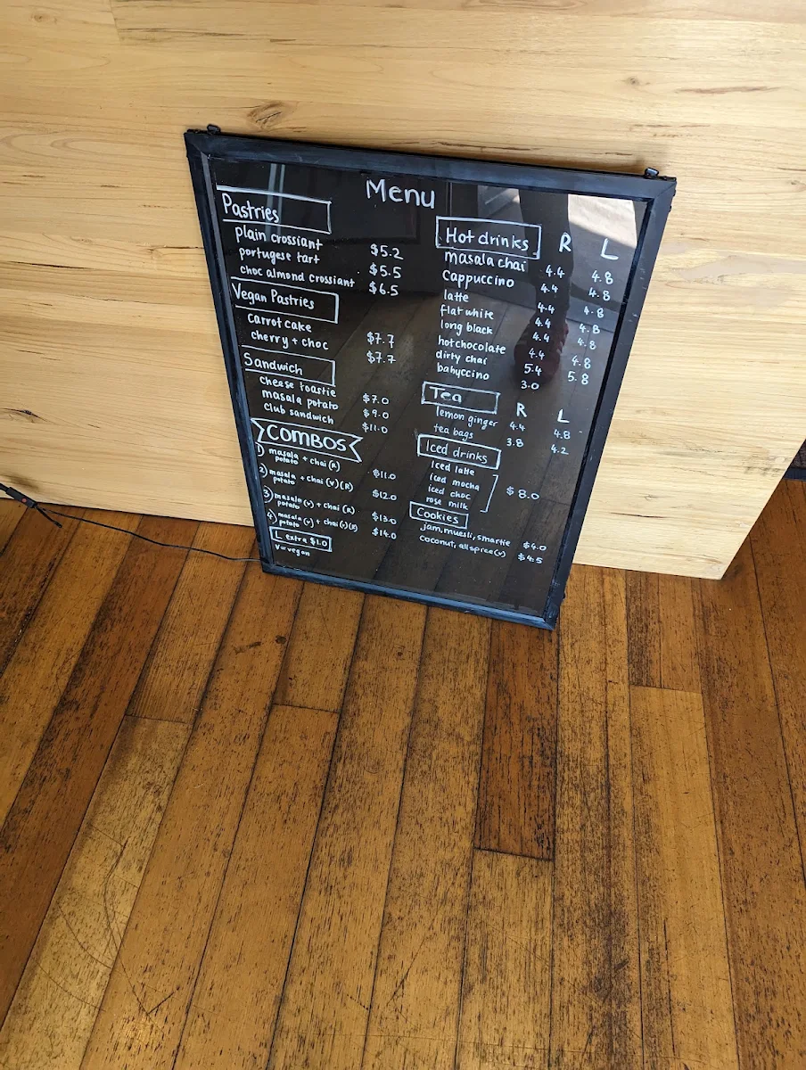 Menu, Masala Chai Cafe
