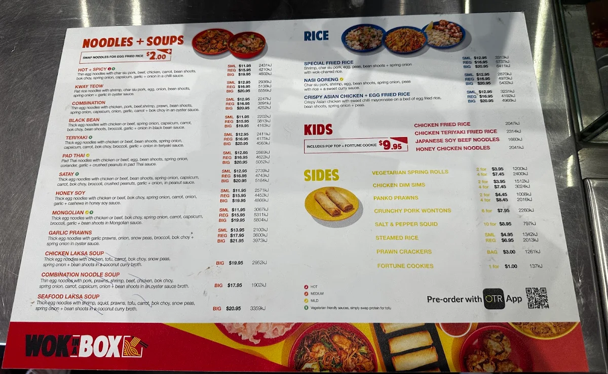 Menu, Wokinabox Motorsport Park