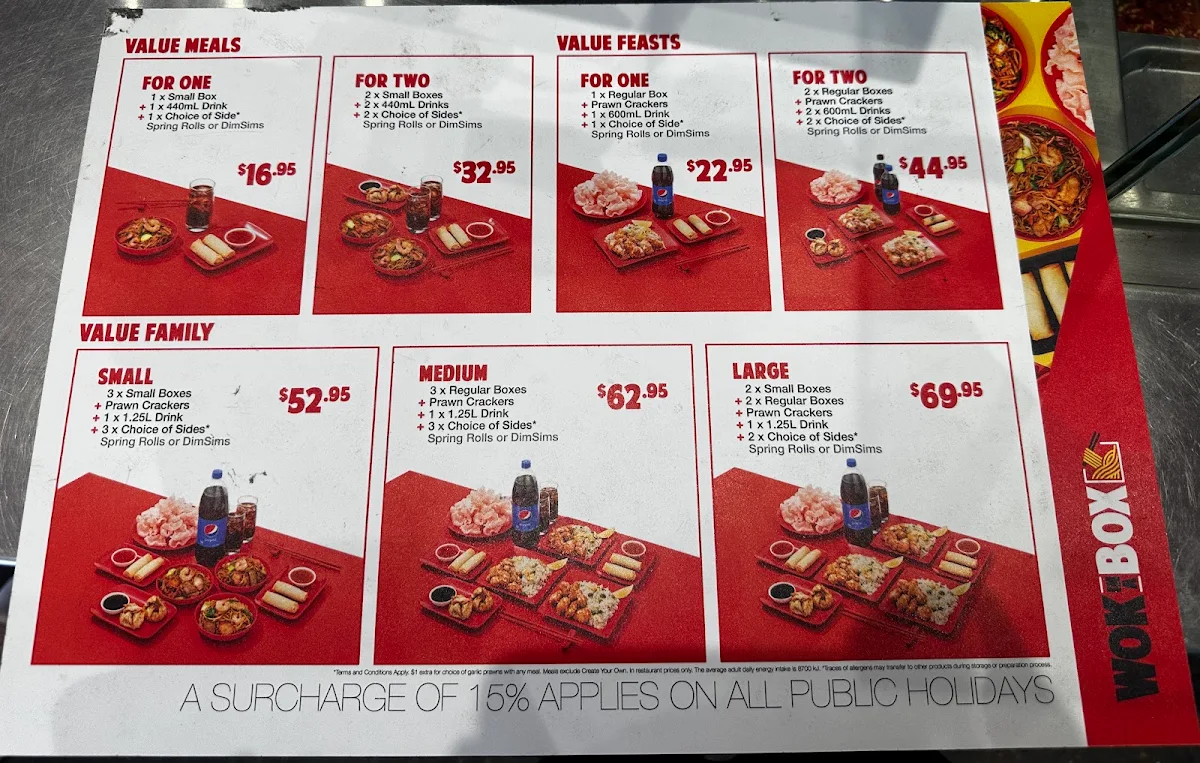 Menu, Wokinabox Motorsport Park