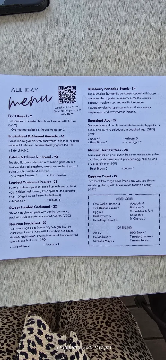 Menu, Manna McLaren Vale