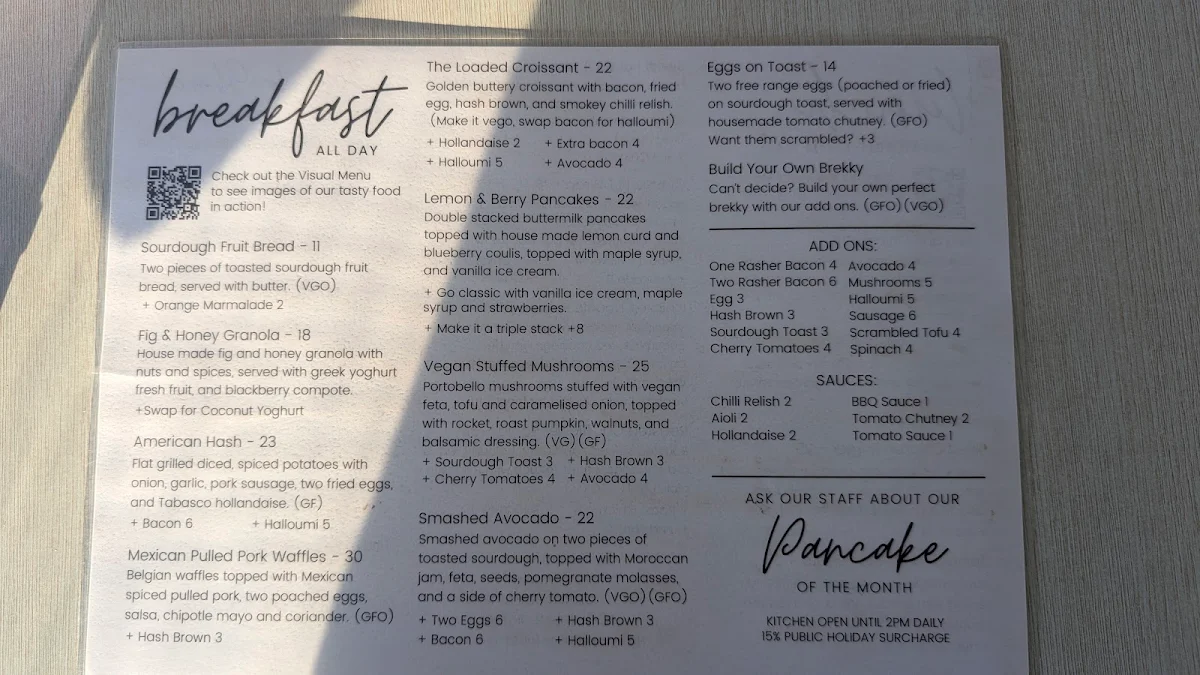 Menu, Manna McLaren Vale