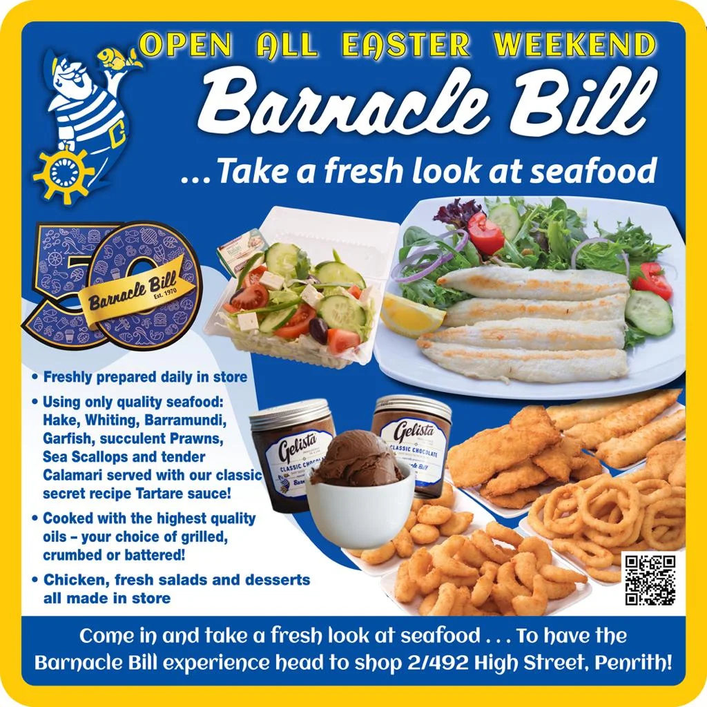 Menu, Barnacle Bill Penrith