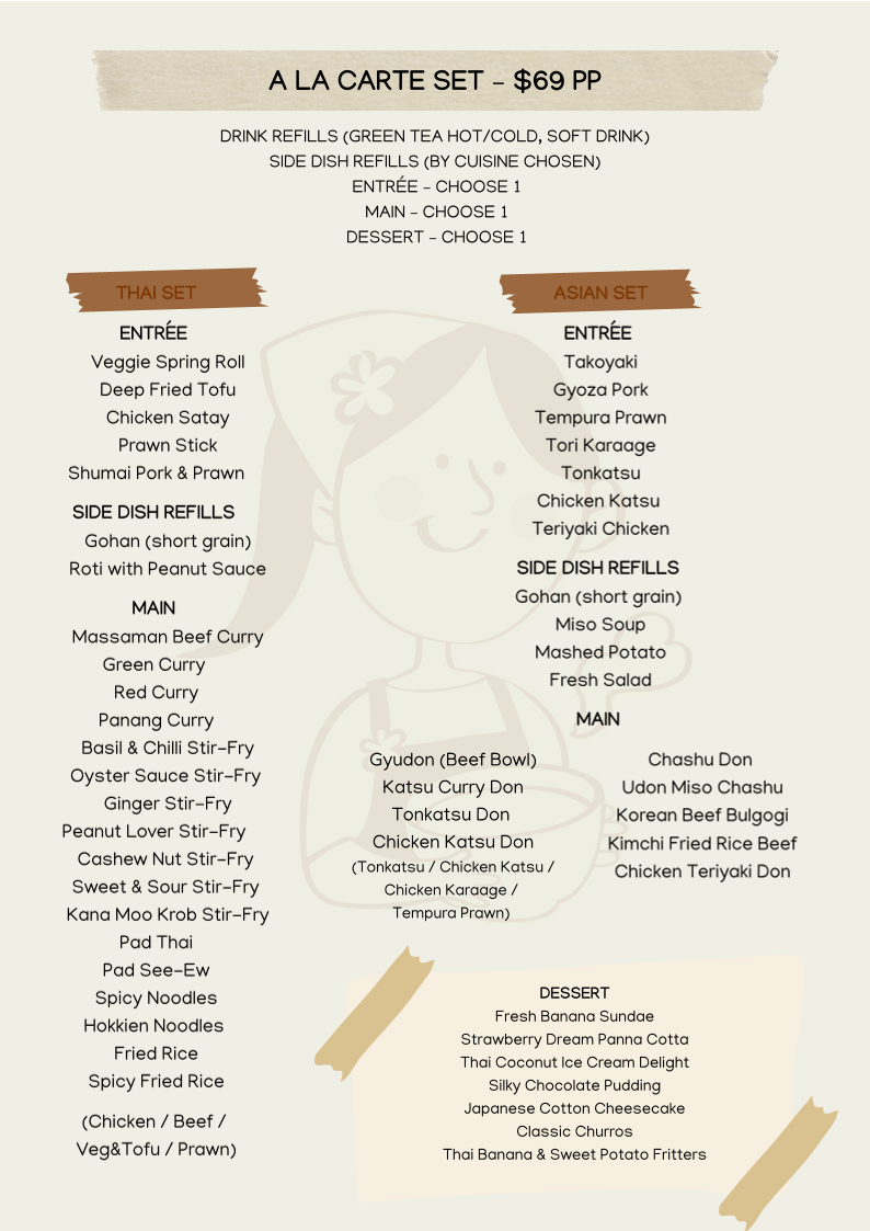 Menu, Aunty Katie Ballarat