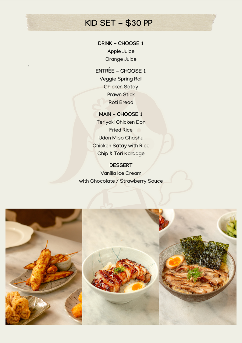 Menu, Aunty Katie Ballarat