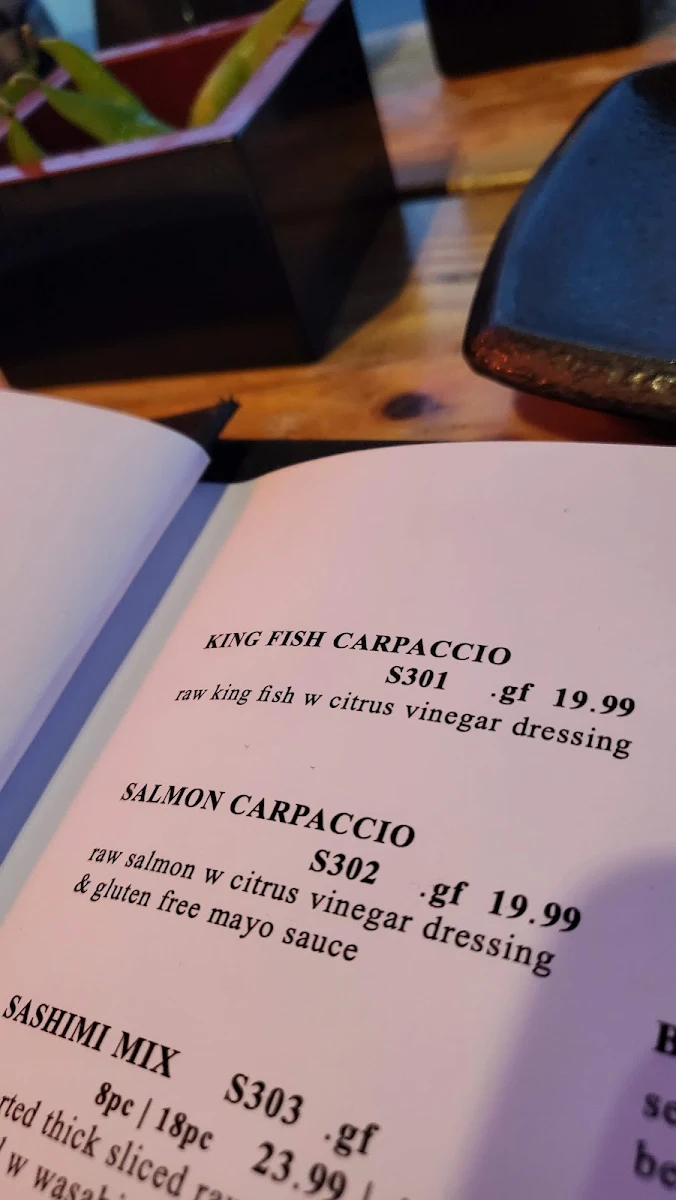Menu, Shinwa Izakaya
