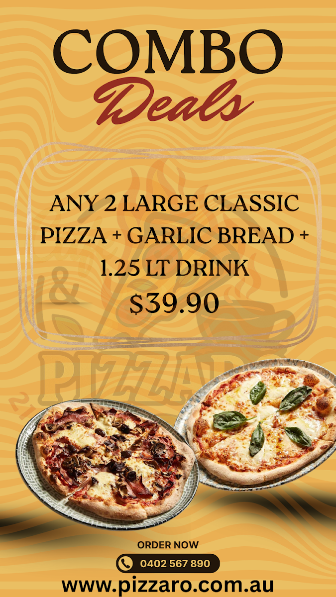 Menu, Cafe & Pizzaro
