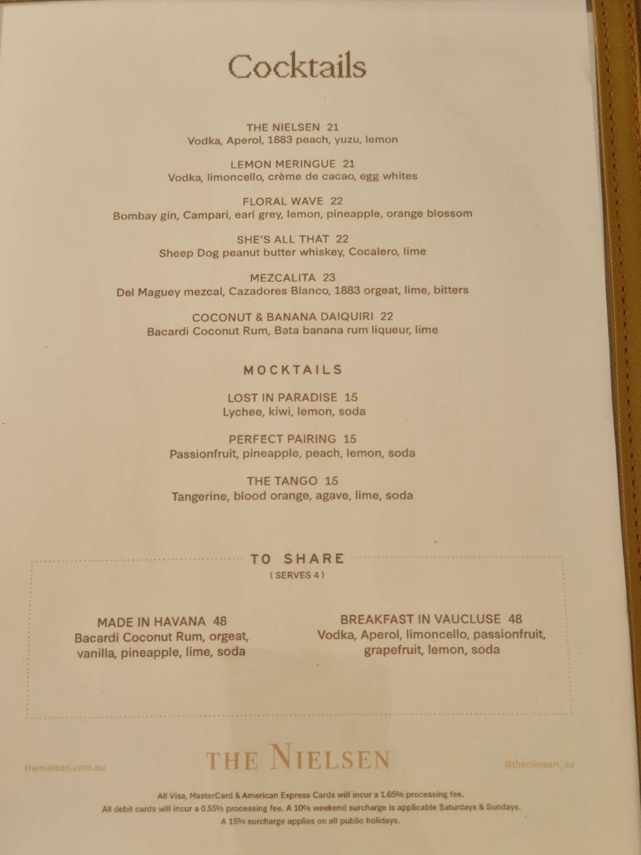 Menu, The Nielsen