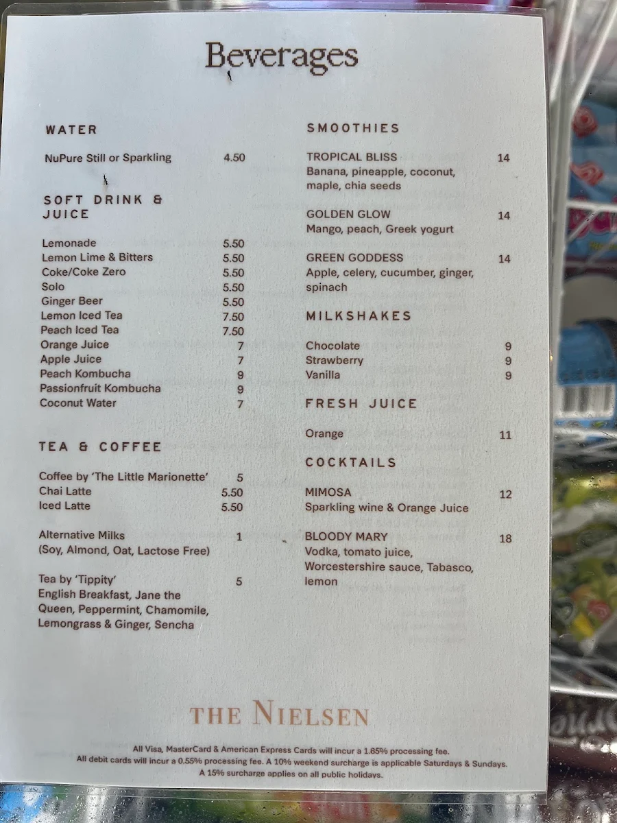 Menu, The Nielsen