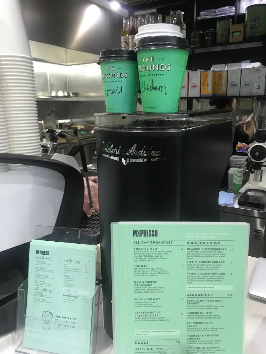 Menu, Mxpresso Cafe Mascot