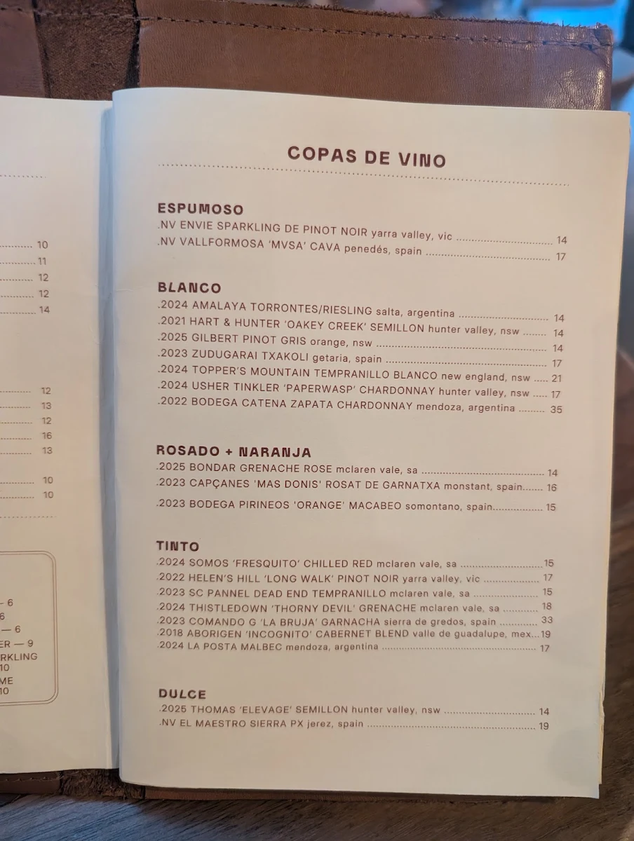 Menu, Papalote Mexican