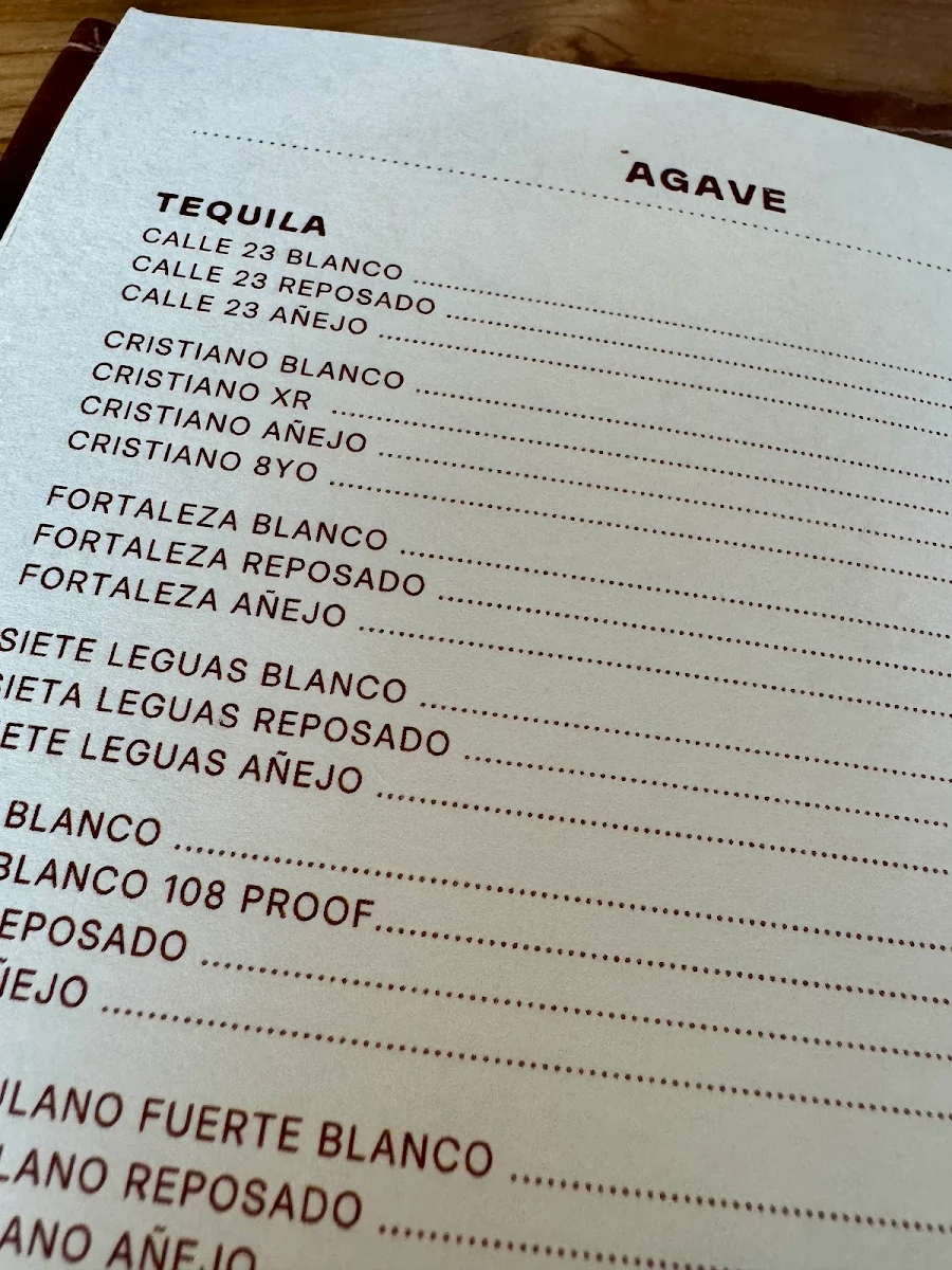 Menu, Papalote Mexican