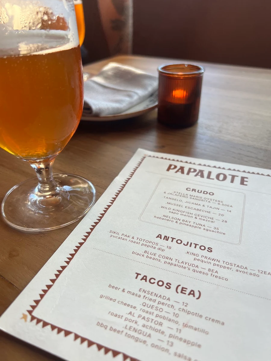 Menu, Papalote Mexican