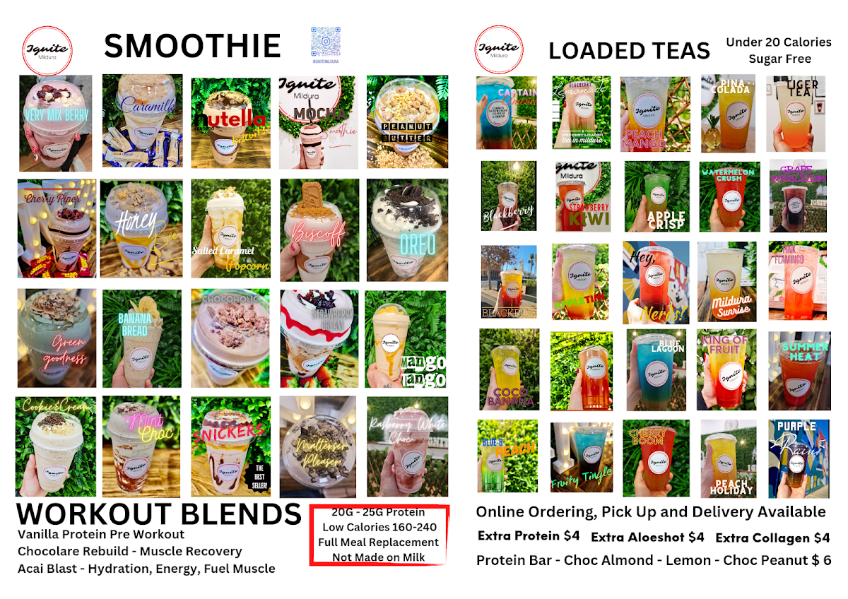 Menu, The Ignite Nutrition