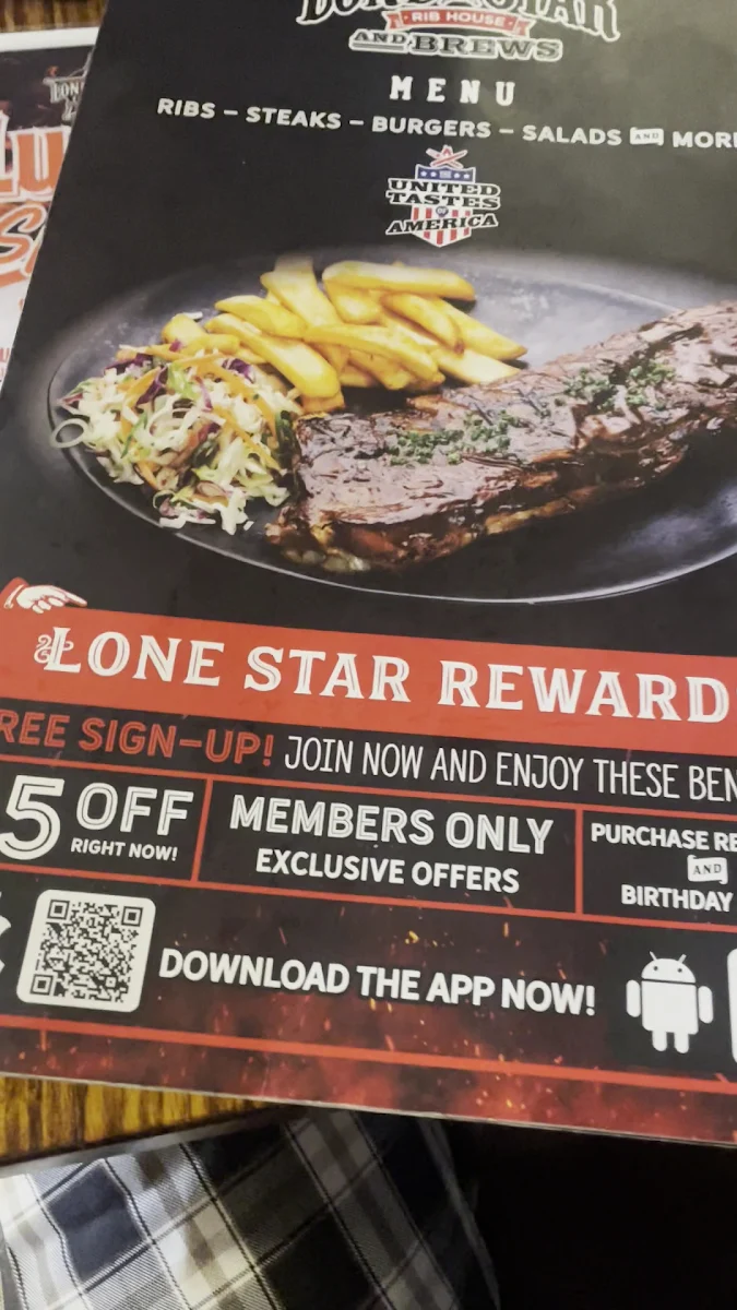 Menu, Lonestar rib house Rockhampton