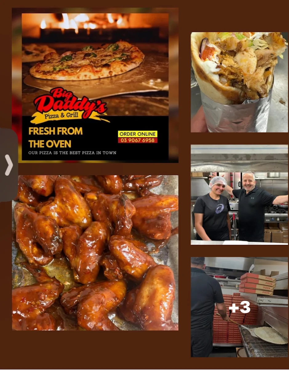 Menu, Big Daddy's Pizza and Grill