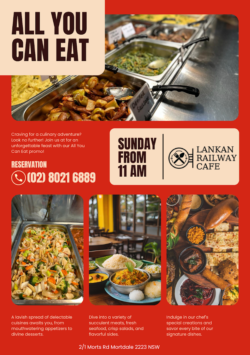 Menu, Lankan Railway Cafe