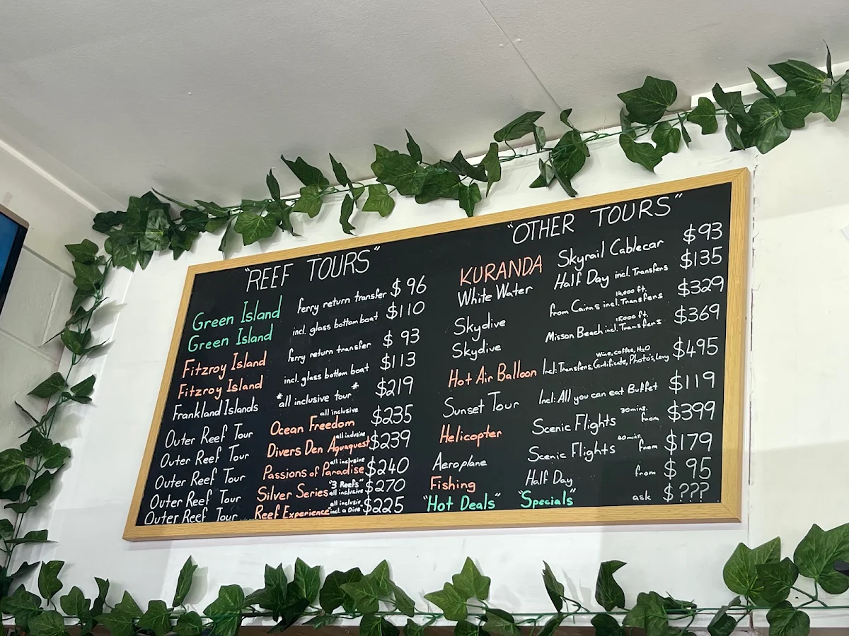 Menu, R T i C "Regional Tourist info & Coffee"