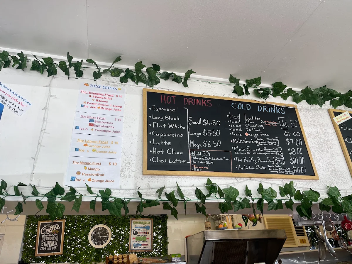 Menu, R T i C "Regional Tourist info & Coffee"