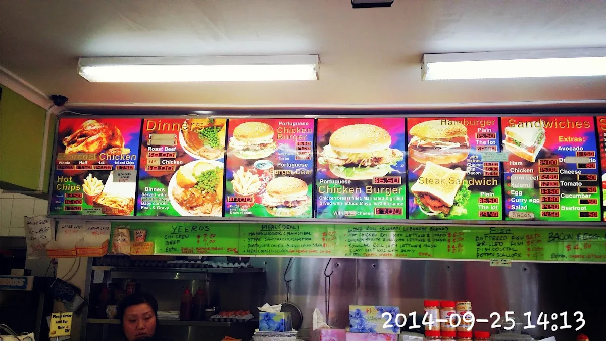 Menu, Mortdale Charcoal Chickens