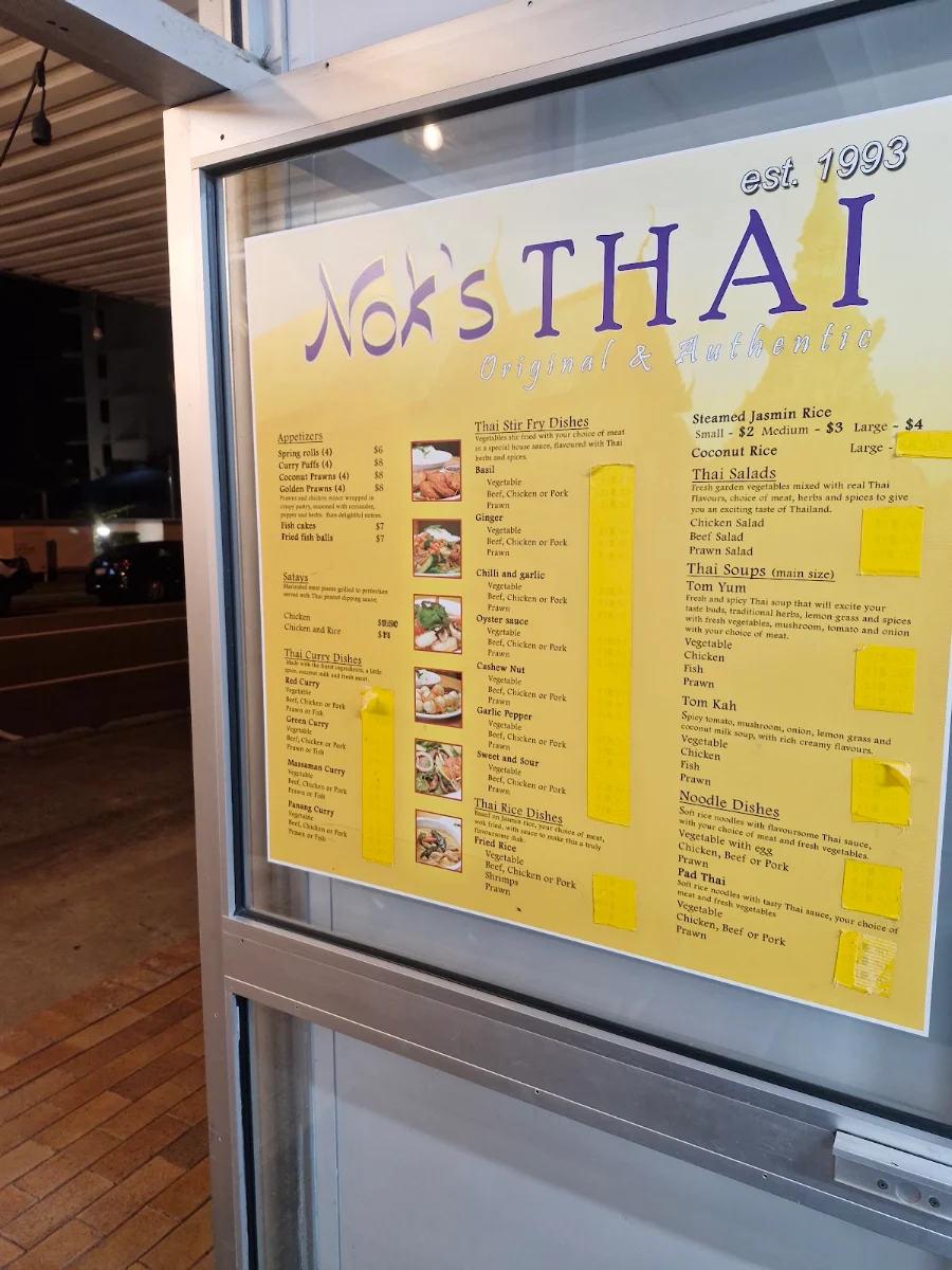 Menu, Nok's Thai @ Picnic Point