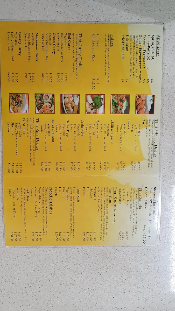 Menu, Nok's Thai @ Picnic Point