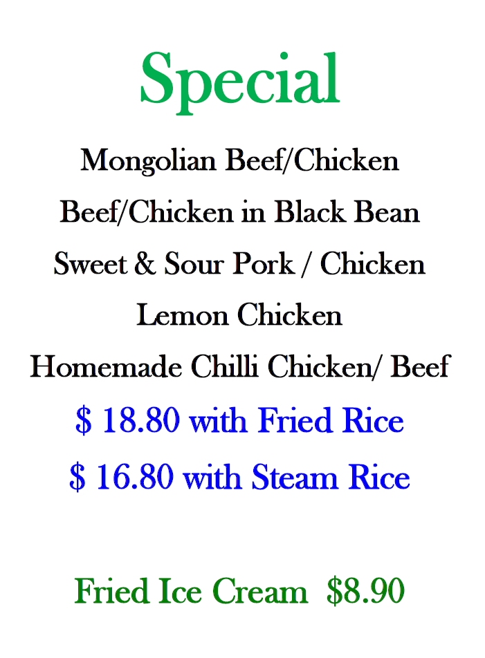 Menu, Iron Kitchen