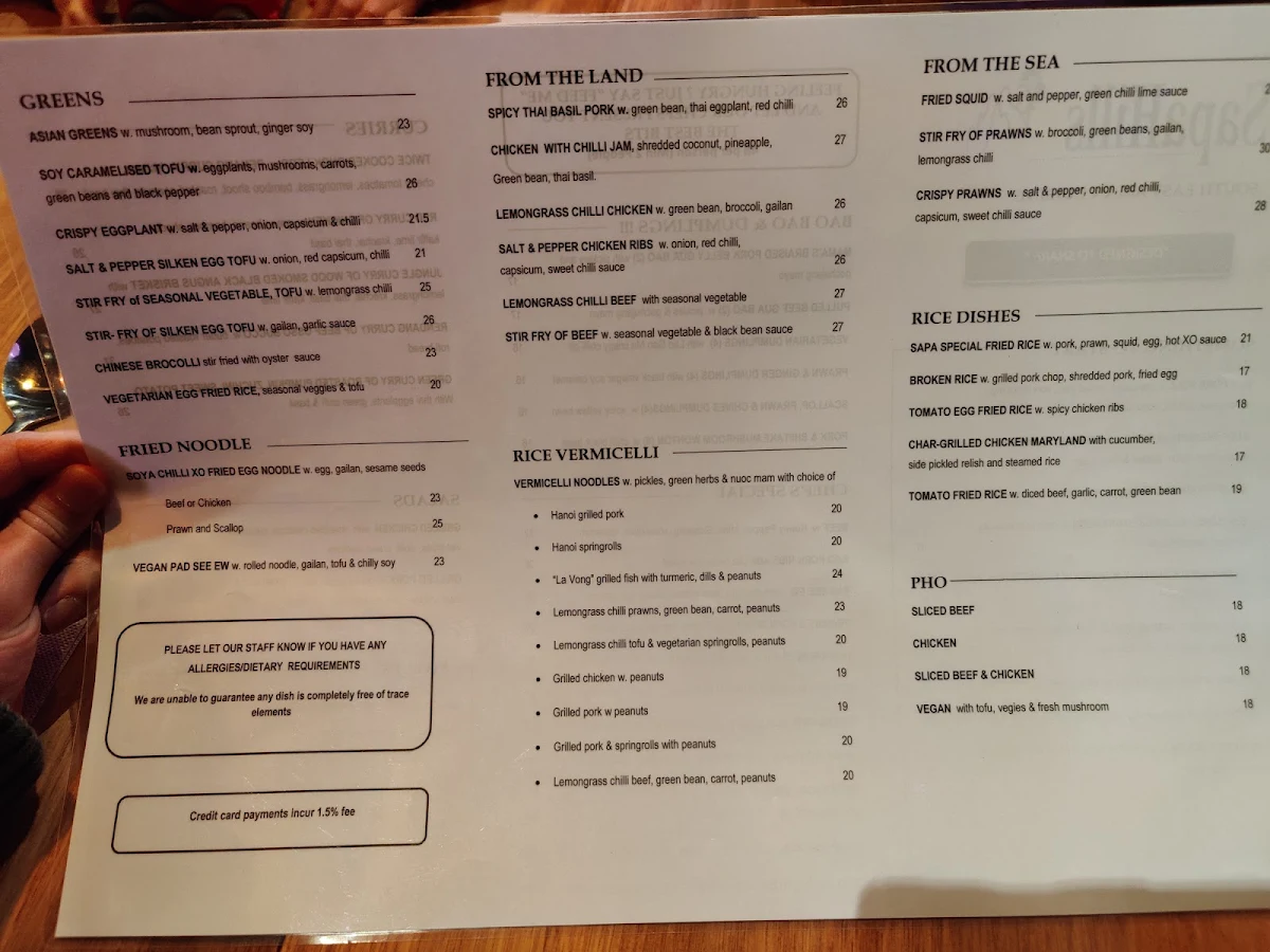 Menu, Sapa Sister