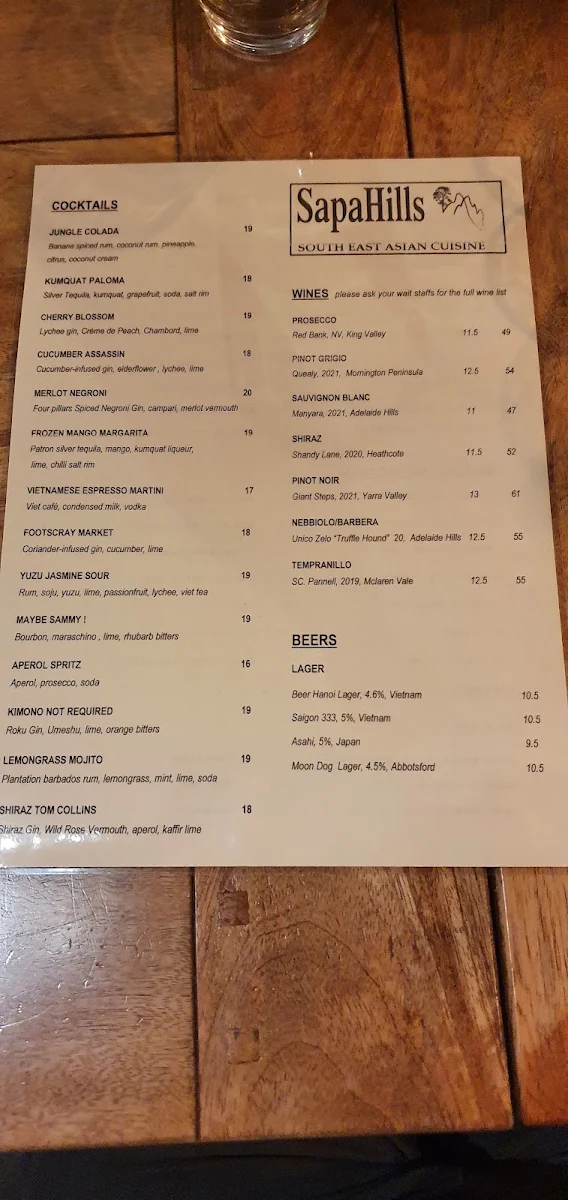 Menu, Sapa Sister