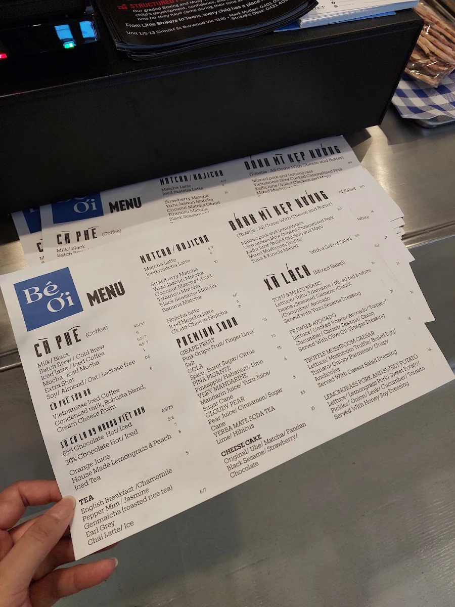 Menu, Bé Ơi