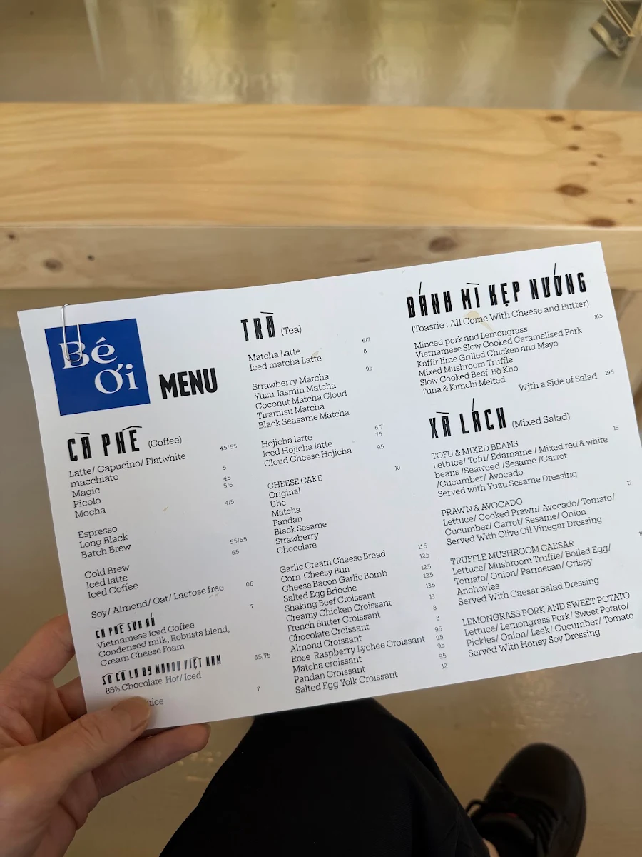 Menu, Bé Ơi