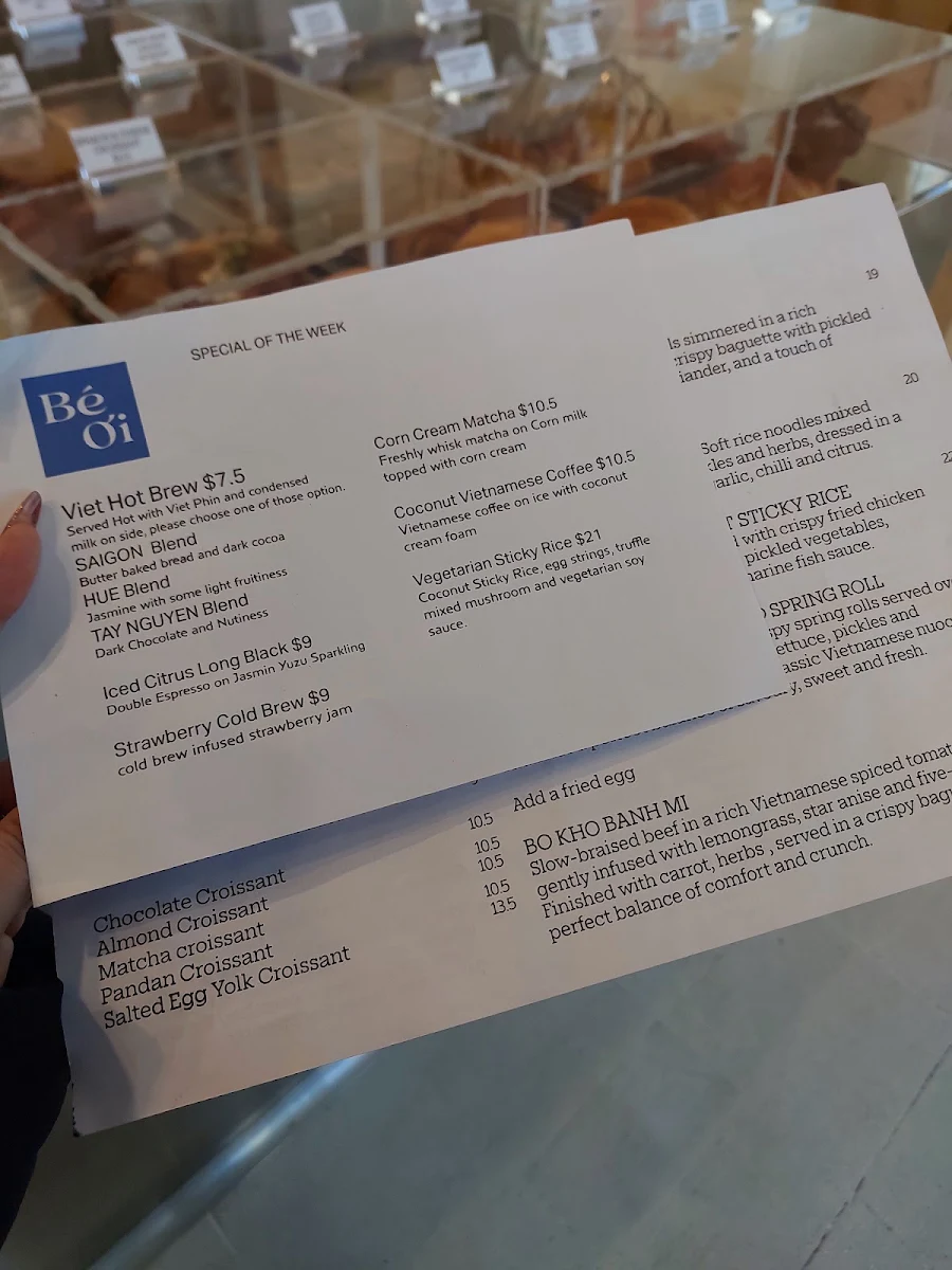 Menu, Bé Ơi