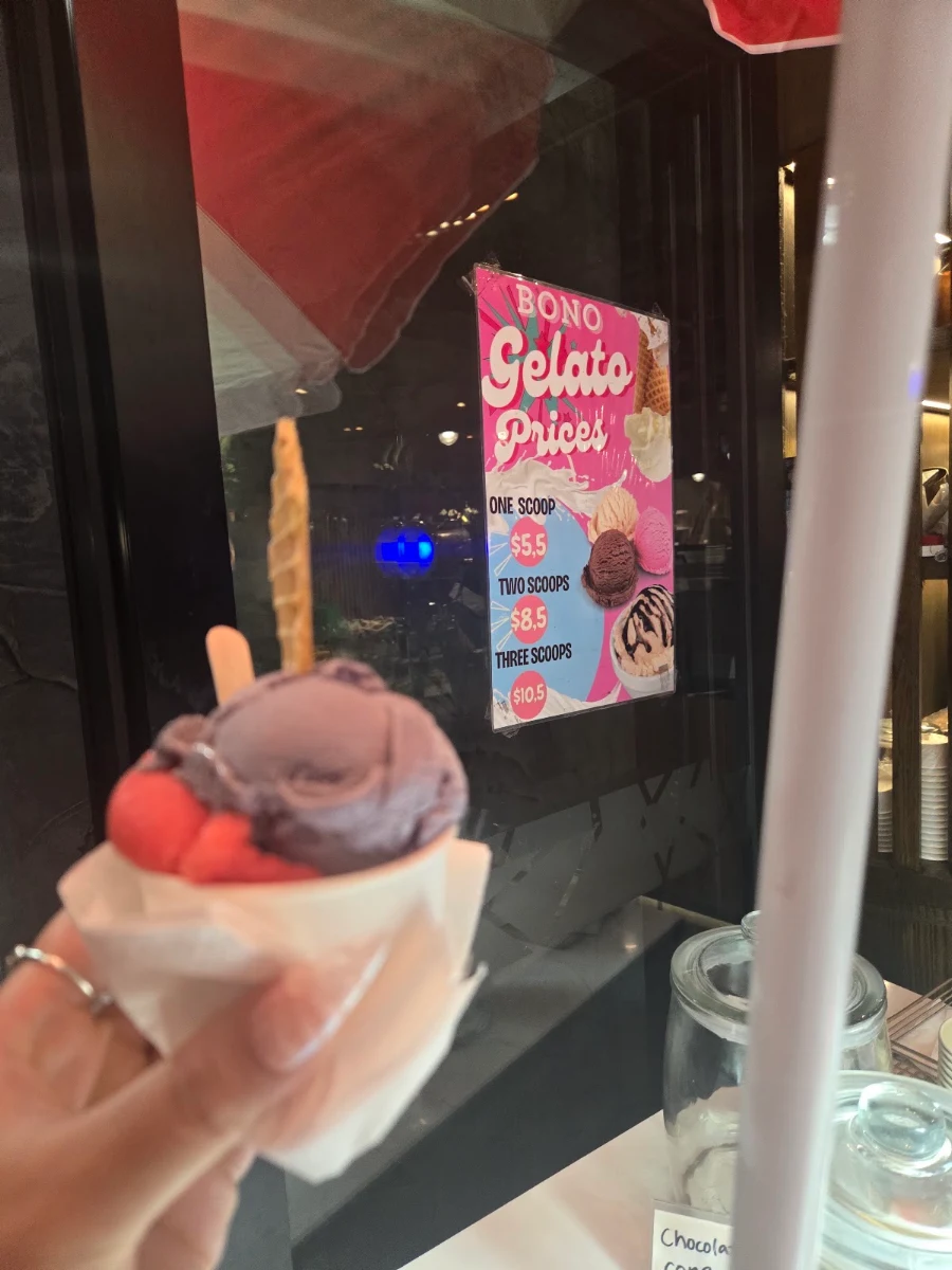 Menu, BONO Gelato,Crepes & Dessert Shop