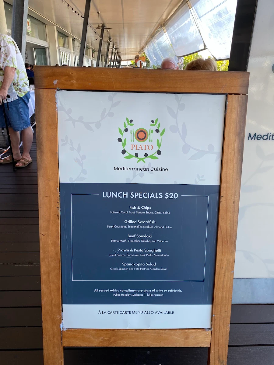Menu, Piato Mediterranean Restaurant